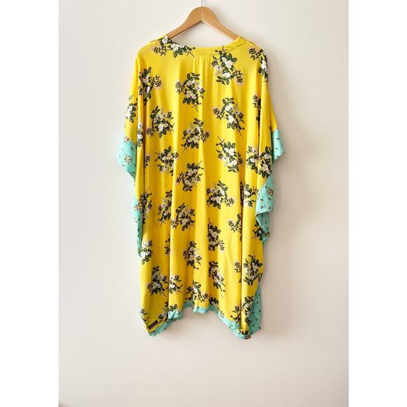 Matilda Jane Floral Open Front Kimono Cardigan Yellow Oversized Size XS / Small - Picture 2 of 6
